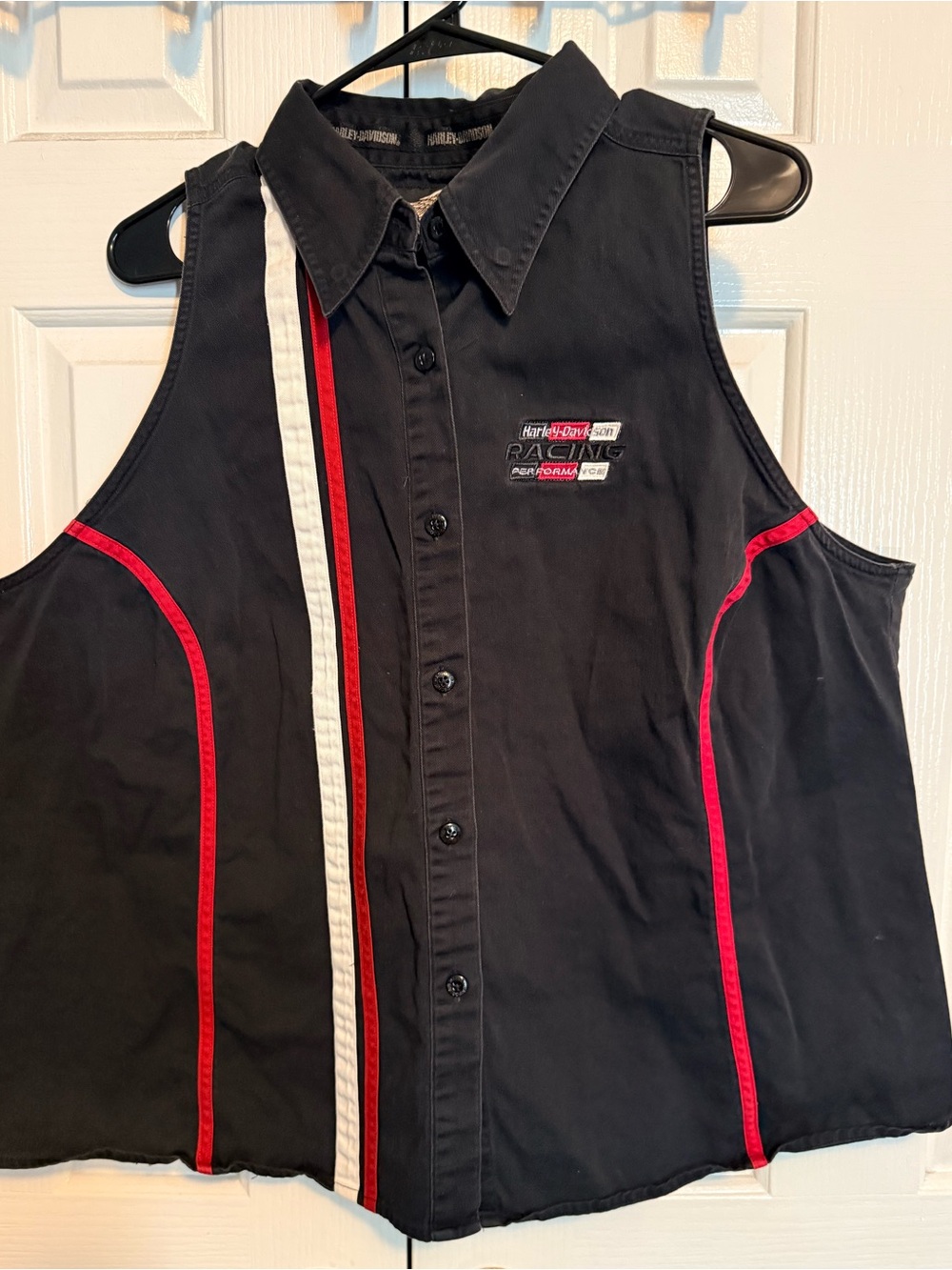 Harley-Davidson Racing Performance 3W Plus Sleeveless Button Up Shirt Black